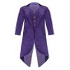 Agoky Boys Renaissance Steampunk Tailcoat Jacket Vampire Cosplay Vintage Costume Overcoat for Halloween Purple 16 Years view 1