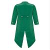 Agoky Boys Renaissance Steampunk Tailcoat Jacket Vampire Cosplay Vintage Costume Overcoat for Halloween Dark Green 16 Years view 2