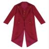 Agoky Boys Renaissance Steampunk Tailcoat Jacket Vampire Cosplay Vintage Costume Overcoat for Halloween Red 14 Years view 3