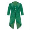 Agoky Boys Renaissance Steampunk Tailcoat Jacket Vampire Cosplay Vintage Costume Overcoat for Halloween Dark Green 14 Years view 1