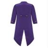 Agoky Boys Renaissance Steampunk Tailcoat Jacket Vampire Cosplay Vintage Costume Overcoat for Halloween Purple 14 Years view 2