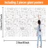 Wiooffen 2pcs Giant Thanksgiving Coloring Tablecloth Posters Activity 82x 47 for Kids, Autumn Big Fall Paper Color-in Poster Table Cover Arts and Crafts for Kids Preschool Kindergarten Classroom view 2