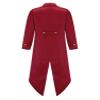 Agoky Boys Renaissance Steampunk Tailcoat Jacket Vampire Cosplay Vintage Costume Overcoat for Halloween Red 16 Years view 2