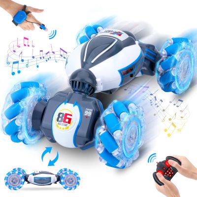 Fosgoit Gesture Sensing RC Stunt Car, Toys for Boys Girls 6-12 Year Old 4WD Remote Control Car 360 Rotate Transform Off-Road Drift RC Toy with Lights Music, 2.4Ghz Hand Control Birthday Xmas Gifts