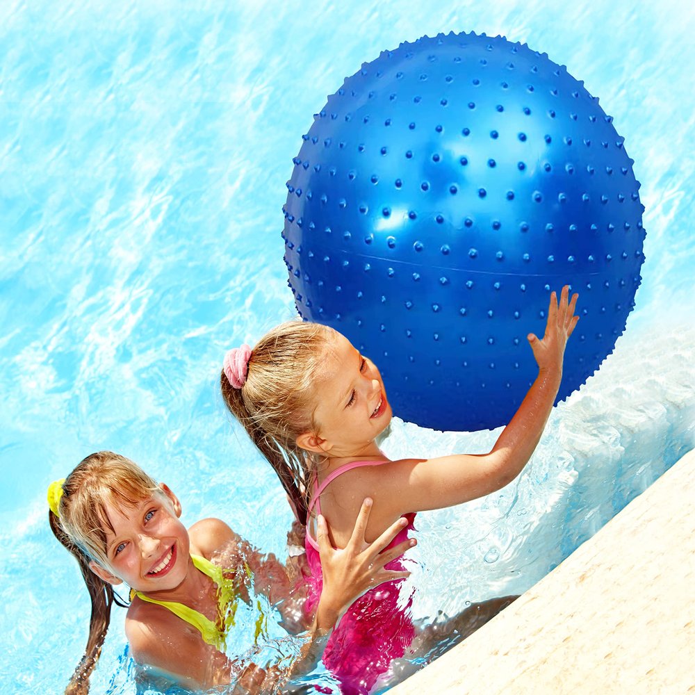 penepico Large Sensory Massage Ball for Kids, Pack of 2 33.5" 85CM Bouncy Exercise Balls for Toddlers, Big Inflatable Toys with Tactile Spikes, Outdoor Giant Yoga Balls, Large Beach Ball