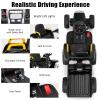 Costzon Ride on Tractor with Detachable Trailer, Kids' Electric Vehicles w/3-Gear-Shift Ground Loader, Wireless Design & USB, 7 LED Headlights, Remote Control Tractor Toy for Kids 3+ (12V, Black) view 3