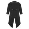 Agoky Boys Renaissance Steampunk Tailcoat Jacket Vampire Cosplay Vintage Costume Overcoat for Halloween Black 14 Years view 2