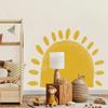 Half Sun Wall Decal for Kids Room - Sunshine Wall Stickers Vinyl Wall Decals Nursery Wall Decal Removable Peel and Stick Wall Decals for Nursery Kids Playroom Decor (Orange Sun) view 2
