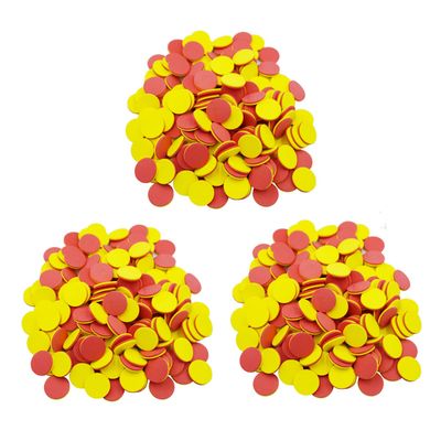DNB 2-Color Foam Counters - 1 Inch Red-Yellow Double-Sided Math Counters, Early Learning Counting Chips, 600 Pieces