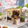 Flever DIY Miniature House Kit, Tiny Home Kit with LED Light, Mini House Build Craft Kits for Adults and Teens, Home Decor Creative Gift for Family/Friends (Leisurely Coffee Shop) view 2