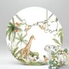 Iydamc Jungle Safari Animals Round Backdrop Kids Newborn Baby Birthday Party Cake Table Decorations Supplies Circle Cover Props Dia-6ft NO-239 view 1