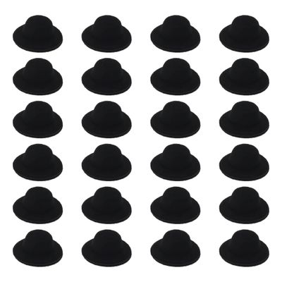 ASUNFO 24 Pcs Mini Top Hat Miniature Tiny Formal Hats Felt for Crafts Doll Accessories Christmas Party Ornaments Black 1.6"
