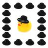 ASUNFO 24 Pcs Mini Top Hat Miniature Tiny Formal Hats Felt for Crafts Doll Accessories Christmas Party Ornaments Black 1.6" view 2