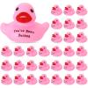 30 Pcs Pink Rubber Ducks You've Been Ducks Shower Duck 2.16 Inch Rubber Duck Small Float Bathtub Toys Party Favor for Birthday Carnival Ducking Games Adult view 1