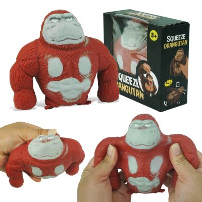 YANZHE Monkey Toys , Fun Gorilla Toys for Kids and Adults, Squeeze Stress Monkey, Sensory Toys for Relieving Stress and Anxiety ADHD and Autism, Birthday Gifts, Halloween, ChristmasRed