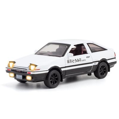 120 Black-White AE86 Alloy Japan Car Model Trueno Metal Diecast Pull Back Supercar for Boys