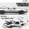 120 Black-White AE86 Alloy Japan Car Model Trueno Metal Diecast Pull Back Supercar for Boys view 2