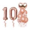 10th Birthday Decoration 10 Year Old Birthday Party Supplies Helium Balloons Number 10 Balloon Confetti Latex Balloon Star Heart Foil Balloon, Rosegold 32 Inch Helium Balloon Number 10 for Girls,Boys view 1