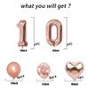 10th Birthday Decoration 10 Year Old Birthday Party Supplies Helium Balloons Number 10 Balloon Confetti Latex Balloon Star Heart Foil Balloon, Rosegold 32 Inch Helium Balloon Number 10 for Girls,Boys view 2