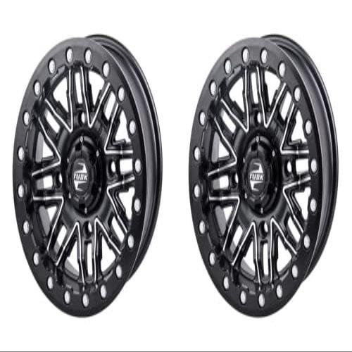 (2 Pack) 4/137 Tusk Nebo Beadlock Wheel 14x7 4.0 + 3.0 Machined/Black For CAN-AM Maverick X3 X RC Turbo RR 72 Inch 2020-2024