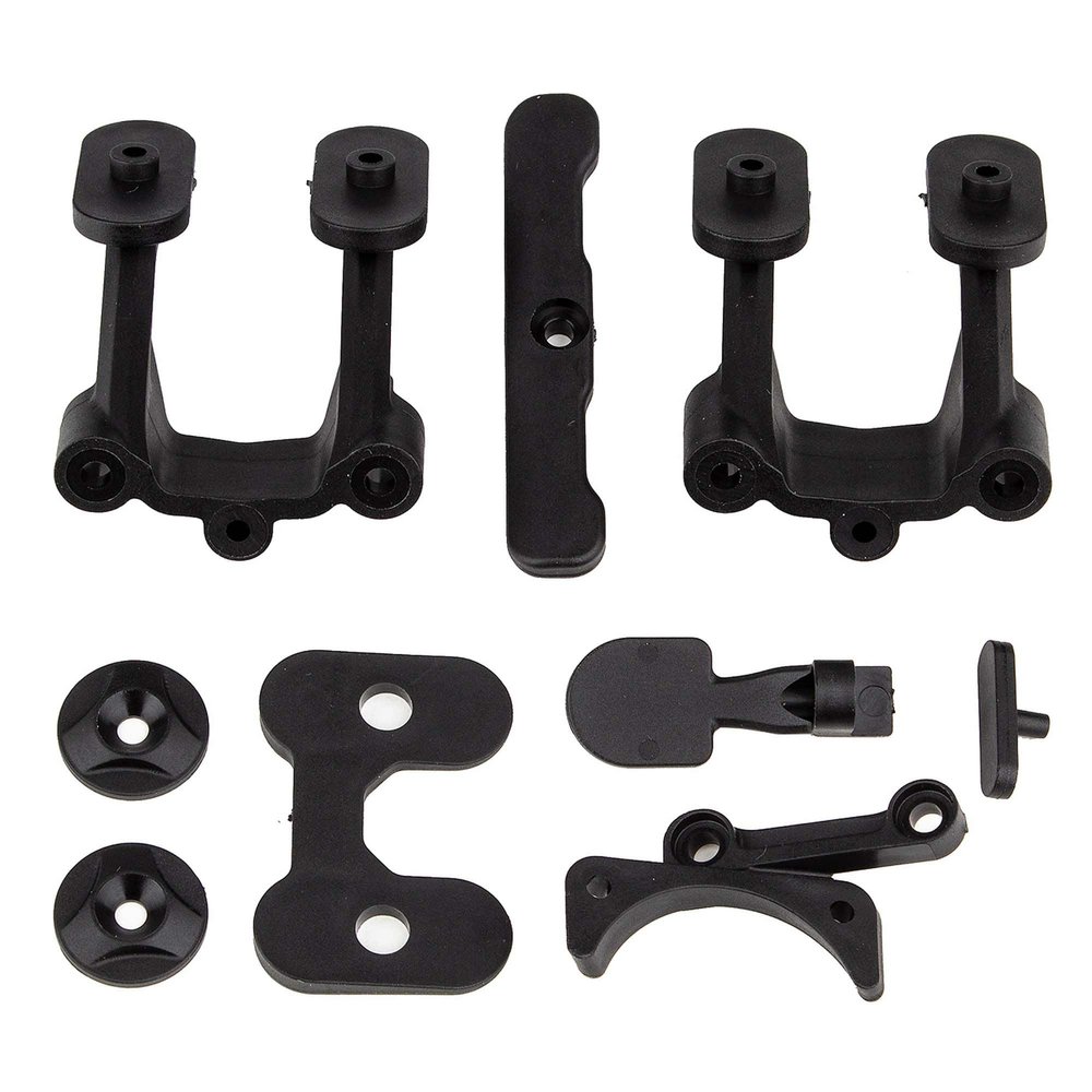 Team Associated RC10B74.2 Rear Body, Wing, Fan Mounts and Bumper, ASC92312