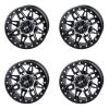 (4 Pack) 4/156 Tusk Wasatch Beadlock Wheel 14x7 4.0 + 3.0 Machined/Black For Polaris Sportsman 570 Ride Command Edition 2022-2024 view 1
