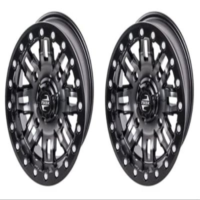 (2 Pack) 4/137 Tusk Teton Beadlock Wheel 14x7 4.0 + 3.0 Gun Metal/Black For Can-Am Maverick Sport 1000R X RC 2019-2025