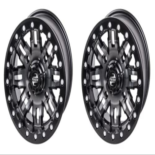 (2 Pack) 4/137 Tusk Teton Beadlock Wheel 14x7 4.0 + 3.0 Gun Metal/Black For Can-Am Maverick Sport 1000R X RC 2019-2025