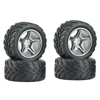 BAIJAC Upgrade Widen Tyres Tires Wheel for WLtoys 104009 12428 12423 12402 124019 144001 144002 FY03 RC Car Spare Parts (Color : Silver)
