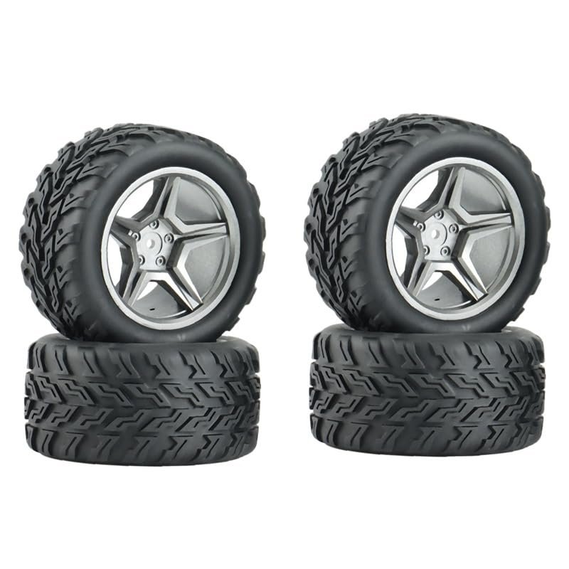 BAIJAC Upgrade Widen Tyres Tires Wheel for WLtoys 104009 12428 12423 12402 124019 144001 144002 FY03 RC Car Spare Parts (Color : Silver)