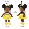 Black Baby Doll,Blacks Dolls African American Stuffed Toy,12 Rag Dolls for Girls Soft Gifts,Brown Doll Fairy Baby Toy plush toys for Christmas Birthday Party(SMALL-BLACK BEE) view 2