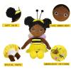 Black Baby Doll,Blacks Dolls African American Stuffed Toy,12 Rag Dolls for Girls Soft Gifts,Brown Doll Fairy Baby Toy plush toys for Christmas Birthday Party(SMALL-BLACK BEE) view 3