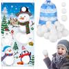 Elcoho 22 Pieces Snow Toss Games Banner Snow Toy Ball Set Winter Toss Cornhole Games Banner with Snow Toss Balls and Drawstring Bag for Xmas Indoor Outdoor Throwing Games Party Supplies view 1