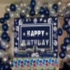 Football Backdrop for Birthday Party 7X5FT Navy Blue Cowboy Photography Background Football Themed Sports Fans Party Decor Supplies Banner Photo Props view 3