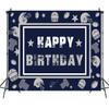 Football Backdrop for Birthday Party 7X5FT Navy Blue Cowboy Photography Background Football Themed Sports Fans Party Decor Supplies Banner Photo Props view 4