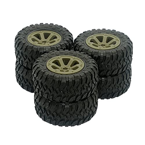 BAIJAC 6PCS FY004-15 33mm Width RC Car Tires Tyre Wheel Upgrades Accessories for Fayee FY004A 1/16 6WD RC Car Spare Parts (Color : Green Black)