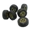 BAIJAC 6PCS FY004-15 33mm Width RC Car Tires Tyre Wheel Upgrades Accessories for Fayee FY004A 1/16 6WD RC Car Spare Parts (Color : Green Black) view 2