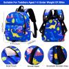Accmor Toddler Backpack Leash with Anti Lost Wrist Link, Cute Mini Child Walking Harnesses Keep Kids Close Back Pack Rope Tether Rein for Baby Boys (Blue/Dino) view 2