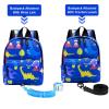Accmor Toddler Backpack Leash with Anti Lost Wrist Link, Cute Mini Child Walking Harnesses Keep Kids Close Back Pack Rope Tether Rein for Baby Boys (Blue/Dino) view 4