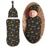 AuHomea Bee Newborn Swaddle Blanket with Beanie Set Soft Baby Sleep Sack Stretch Adjustable Swaddle Wraps Receiving Blankets view 1