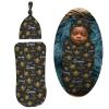 AuHomea Bee Newborn Swaddle Blanket with Beanie Set Soft Baby Sleep Sack Stretch Adjustable Swaddle Wraps Receiving Blankets view 2