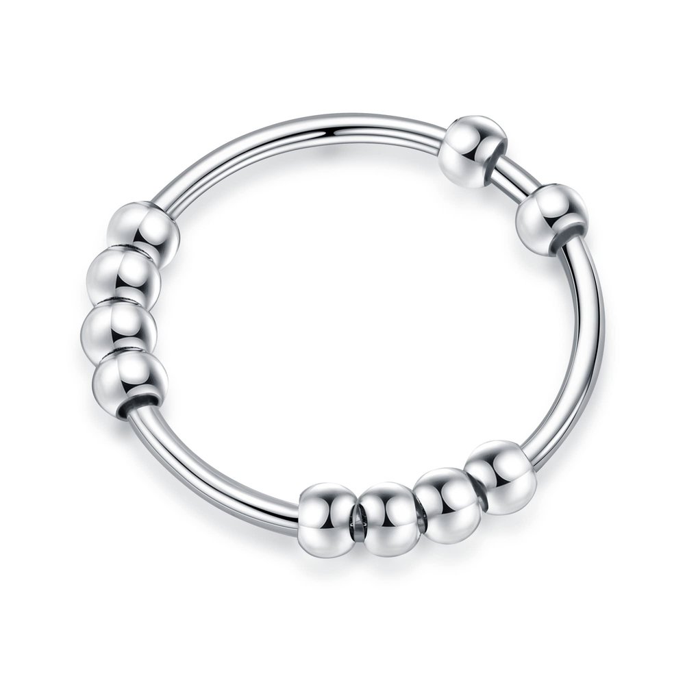 Ursilver Sterling Silver Fidget Ring for Women, Sterling Silver Anxiety Rings Fidget Rings for Anxiety Spinner Ring for Women Men