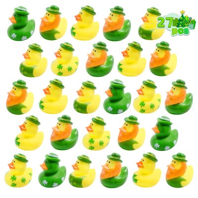 27 PCS St. Patrick's Day Rubber Ducks Baby Showers Accessories Mini 2.16" Duckies Bath Toys for Kids Girls Boys St. Patrick's Day Party Favors Gift Exchange (St. Patrick's)
