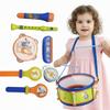 LITTLE FUN TIMES Toddler Musical Instruments Toys, Kids Drum Set, Percussion, Harmonica, Maraca, Flute, Tambourine, Birthday Gifts for 18 Months Olds Ages 2 3 4 5 Years Boys Girls Children, 9 Pcs view 1