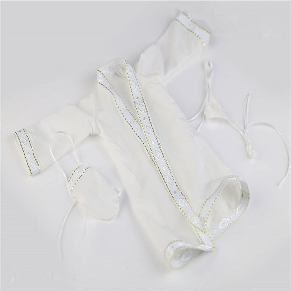 Fremego 1/6 Scale Female Clothes,Female Ancient Nightgown Robe Clothing Han Costume for 12inch PH TBL JO Action Figure Body (White)