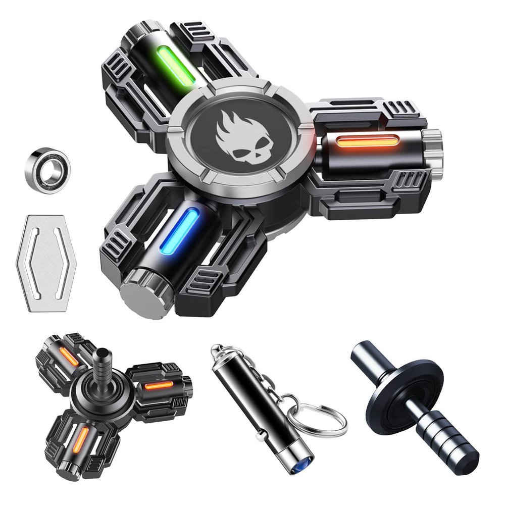 INNOPLUS Fidget Spinners, Fidget Spinner Gifts for Adults, Finger Hand Spinner, Metal Fidget Spinner, Fidget Toys, Fidgets for Teens, Stress Anxiety ADHD Relief Figets Toy, Luminous Night Effects