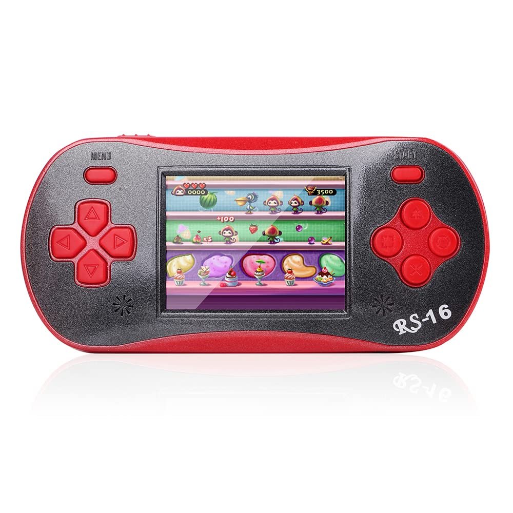 Handheld Game for Kids - FAMILY POCKET RS16 Portable Classic Controller 260 Game 2.5 inch LCD Retro Arcade Video Game System Children's Birthday Gift (red)