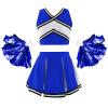 Aislor Girl's Cheer Leader Costume Cheerleading Uniform Fancy Dress Outfit Cosplay Halloween Costume with Pom Poms 1Royal Blue A 14 Years view 1