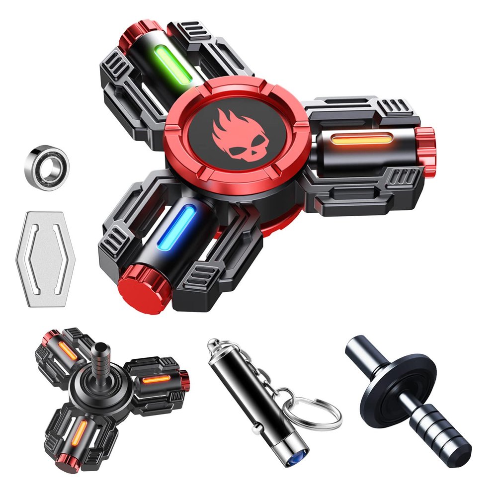 INNOPLUS Fidget Spinners, Fidget Spinner Gifts for Adults Kids, Finger Hand Spinner, Metal Fidget Spinner, Fidget Toys, Fidgets for Kids, Stress Anxiety ADHD Relief Figets Toy, Luminous Night Effects