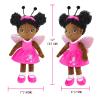 JUSTQUNSEEN Black Baby Doll,Blacks Dolls African American Stuffed Toy,12 Rag Dolls for Girls Soft Gifts,Brown Doll Fairy Baby Toy Plush Toys for Christmas Birthday Party(Small-Black Butterfly) view 2
